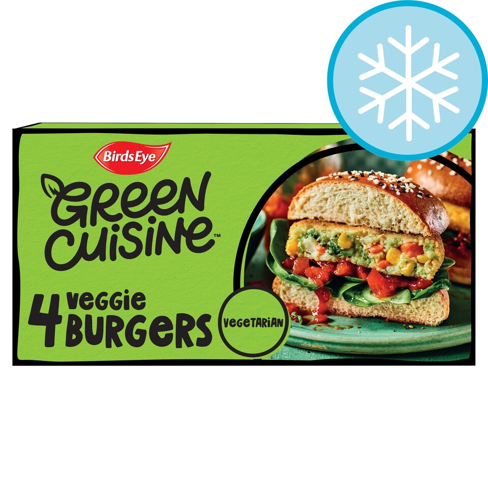 Birds Eye Green Cuisine 4 Veggie Quarter Pounders 454G Tesco Groceries