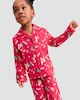image 1 of F&F Girls 2-Piece Pure Cotton Santa Print Revere Shirt and Trousers Pyjamas Set in Multi