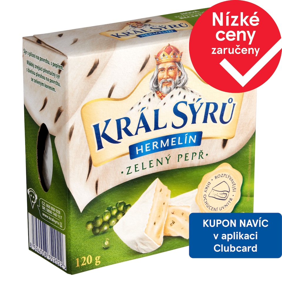 Král Sýrů Hermelín zelený pepř 120g