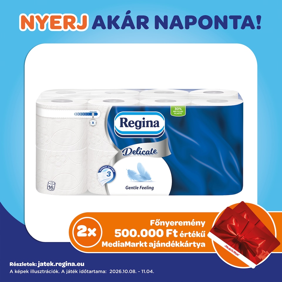 Regina Delicate Gentle Feeling Toilet Paper 3 Ply 16 Rolls