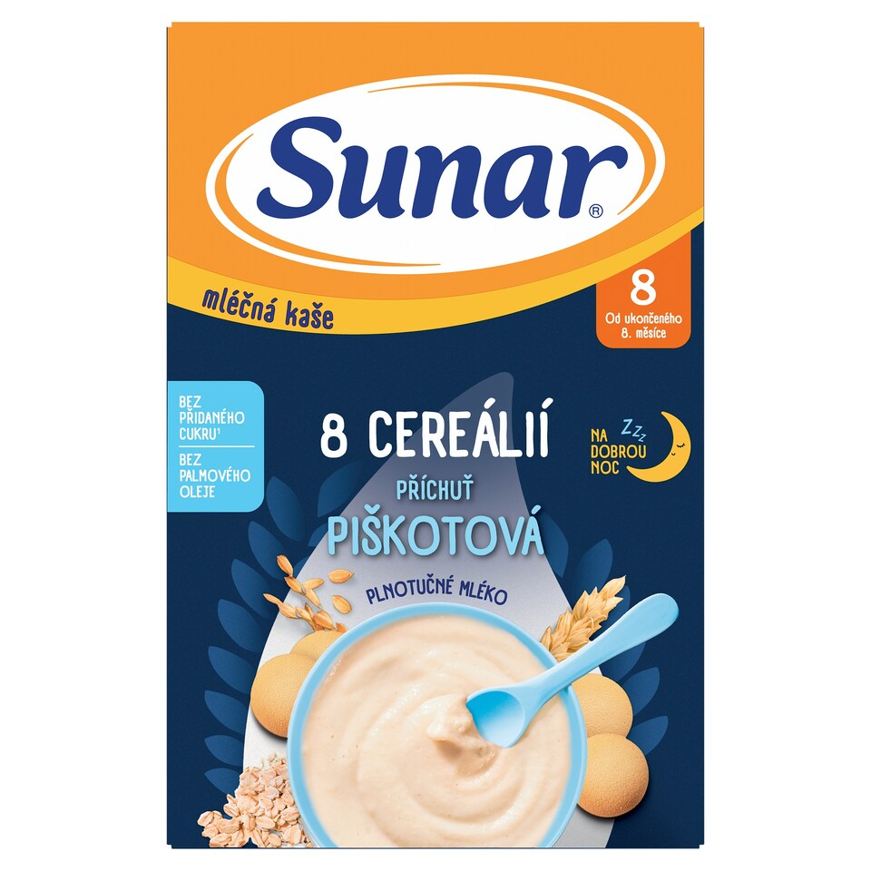 image 1 of Sunar Milk Porridge 8 Cereals Sponge Flavor for Good Night 210 g