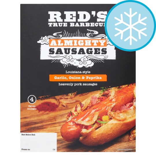 Reds Garlic Onion & Cayenne Pepper Bbq Sausages 400G Tesco Groceries