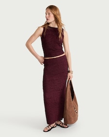 F&F Textured Co-ord Midi Skirt in Purple