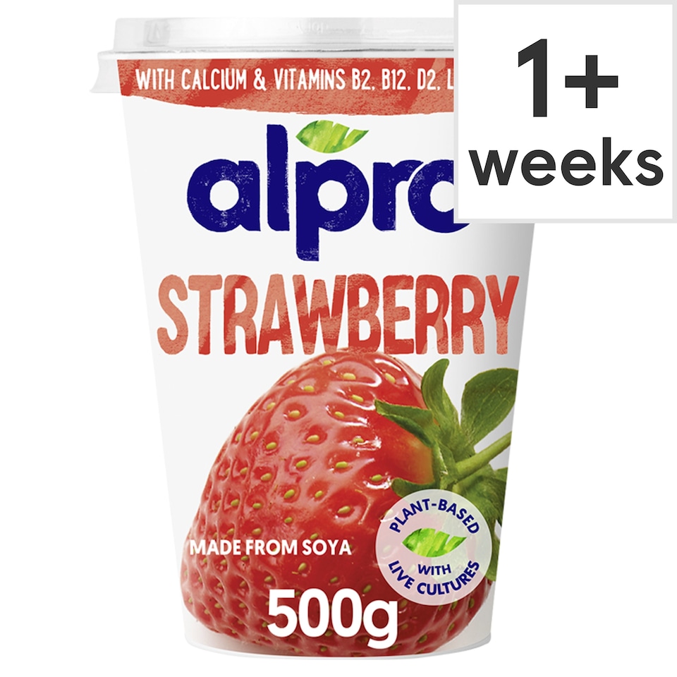 Alpro Strawberry Dairy Free Soya Yoghurt Alternative 500g Tesco Groceries