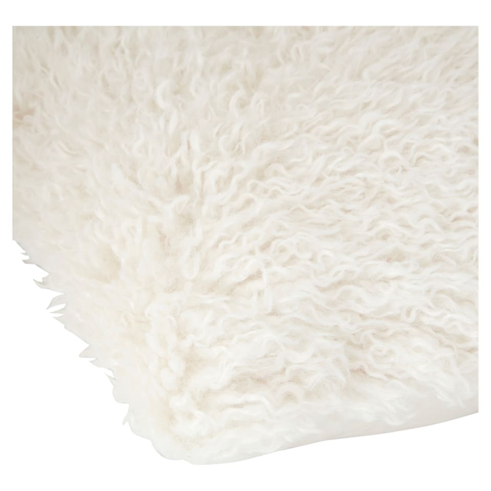 image 1 of Tesco Mongolian Faux Fur Cushion - Ivory