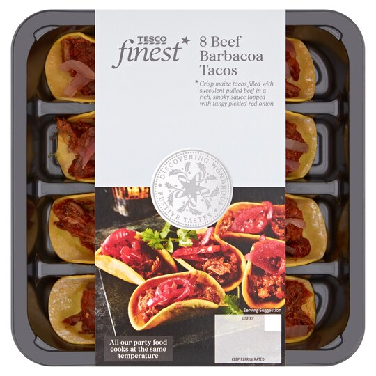 Tesco Finest 8 Barbacoa Beef Tacos 148G Tesco Groceries