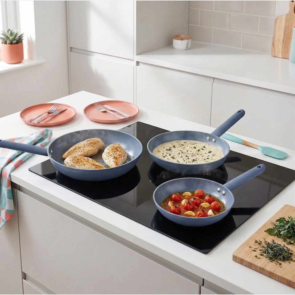 image 1 of Progress Mellow Blue Non-Stick 28cm Frying Pan