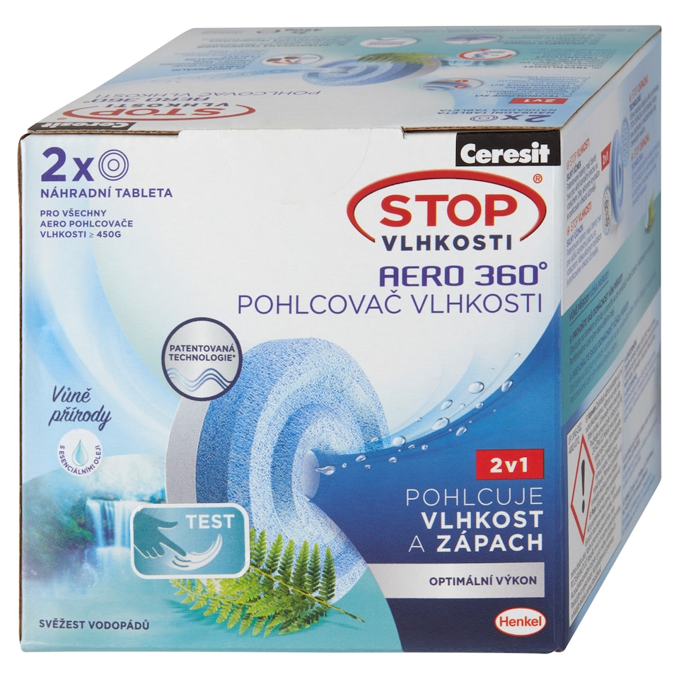image 1 of Ceresit Stop Vlhkosti Aero 360° náhradní tablety svěžest vodopádů 2 x 450g (900g)