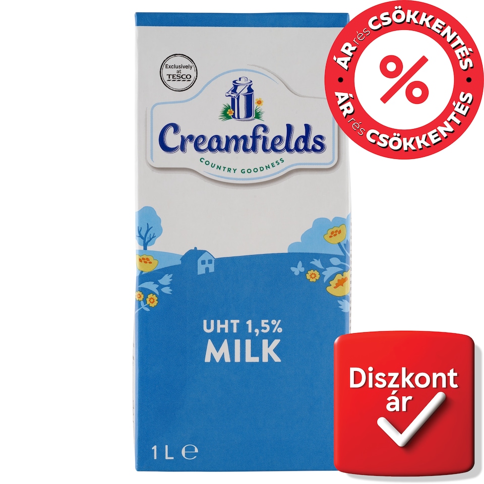 Creamfields UHT zsírszegény tej 1,5% 1 l