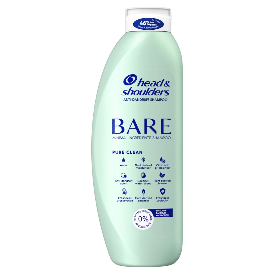 image 1 of Head & Shoulders Bare Pure Clean Anti Dandruff Shampoo 400Ml