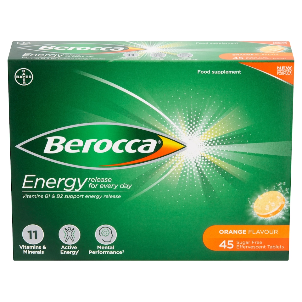 image 1 of Berocca Orange Effervescent Vitamin Energy Tablets 45s