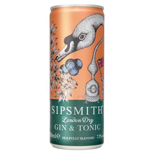 Sipsmith Gin And Tonic 250Ml Tesco Groceries