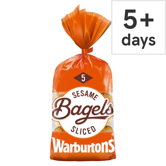 Warburtons Soft & Sliced Sesame Bagels 5 Pack Tesco Groceries