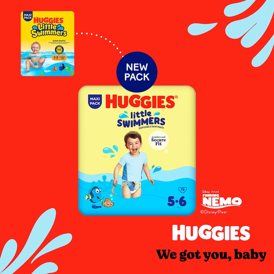 image 1 of Huggies Little Swimmers Size 5-6 Disposable Nappies x19