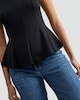 image 2 of F&F Polyamide Pleated Crew Neck Sleeveless Top in Black