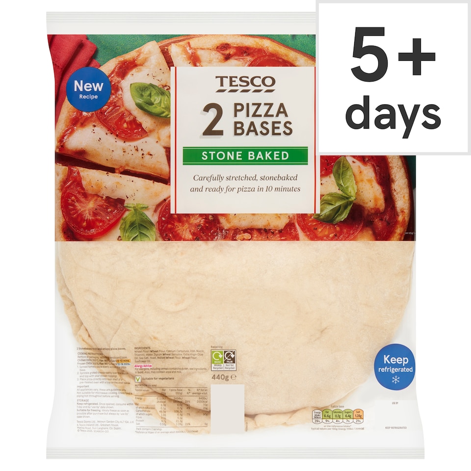 Tesco 2 Pizza Bases 440G