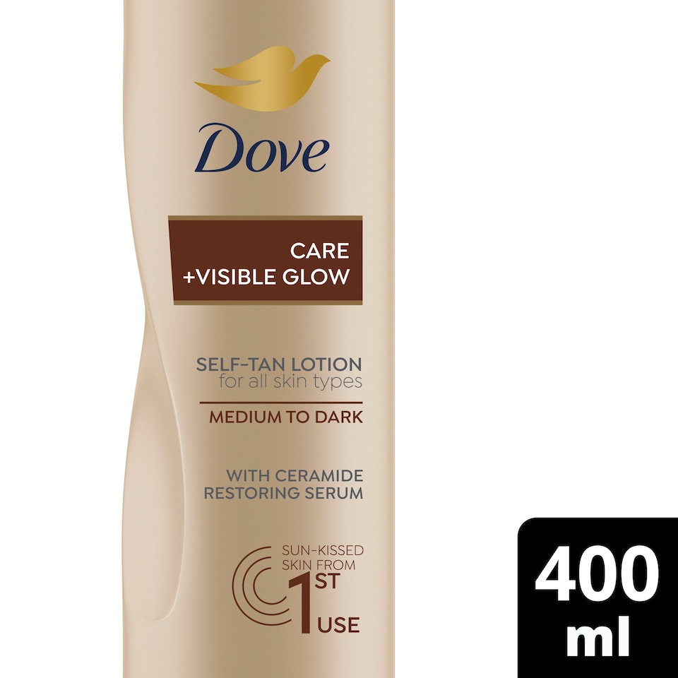 image 1 of Dove Visibleglow Gradual Self Tan Medium To Dark 400Ml