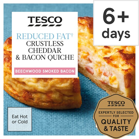 Tesco Reduced Fat Cheese & Bacon Crustless Quiche 160G Tesco Groceries