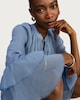 image 2 of F&F Tiered Sleeve Tie Waist Mini Dress in Blue
