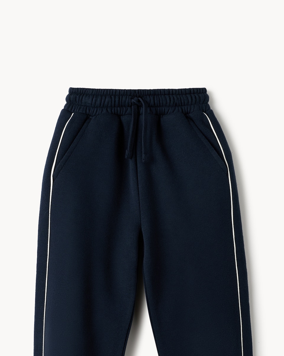 image 1 of F&F Boys Cotton Rich Racing Club Rugby Sweatshirt and Joggers Set in Navy