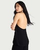 image 2 of F&F Crinkle Textured Co-ord Halterneck Top in Black