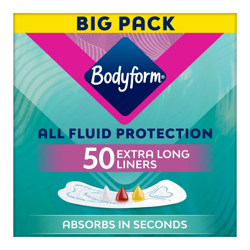 Bodyform All Fluid Protection Extra Long Liners 50 Pack
