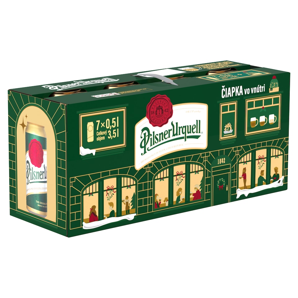 Pilsner Urquell Beer Lager Light 7 x 0.5 L (3.5 L) + Cap