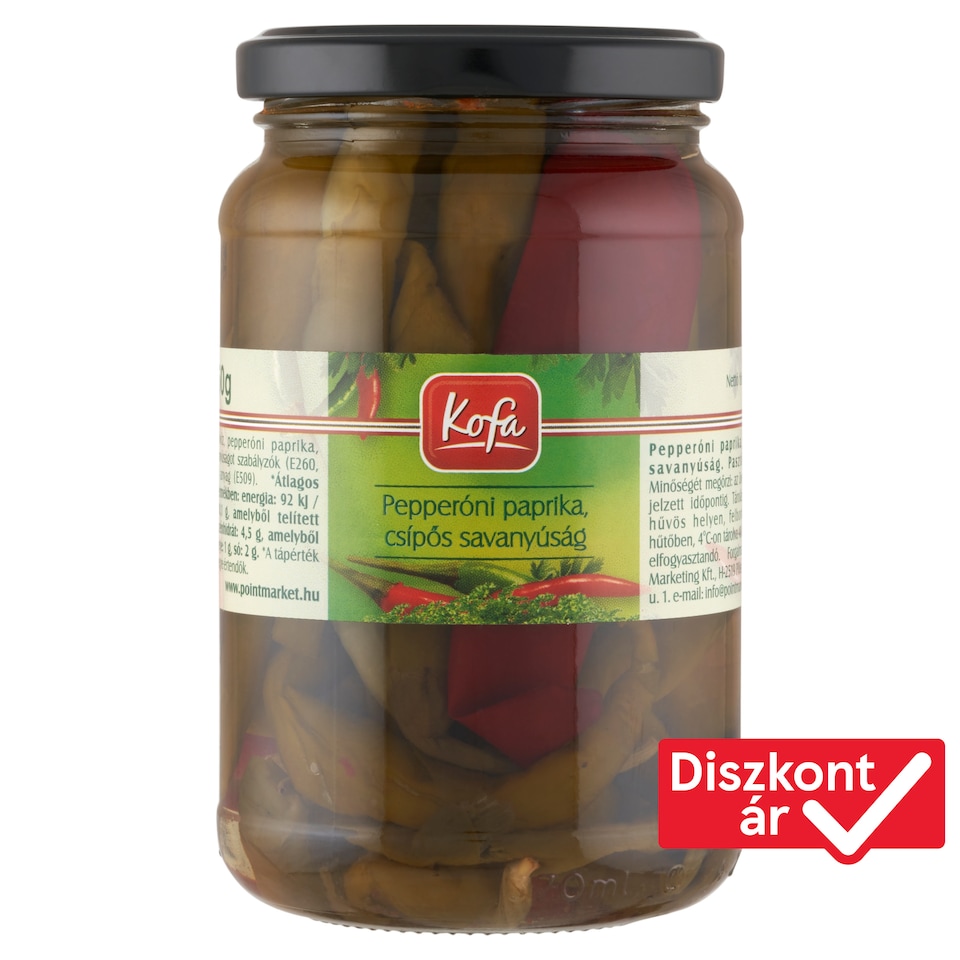 Kofa pepperóni paprika, csípős savanyúság 350 g  1. kép