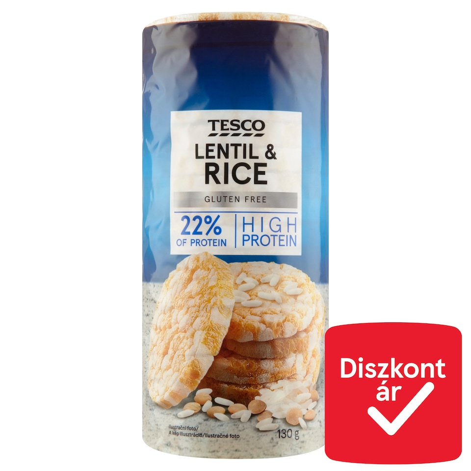 Tesco puffasztott lencse- és rizs snack 130 g