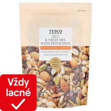 Tesco Zmes jadier lúpaných sušených škrupinových plodov so sušeným a presladeným ovocím 200 g