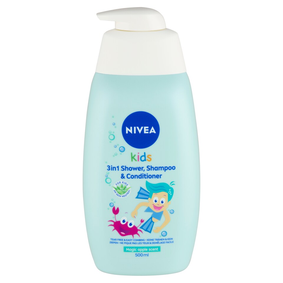 image 1 of NIVEA Kids Magic Apple Scent 3in1 Shower, Shampoo & Conditioner 500 ml