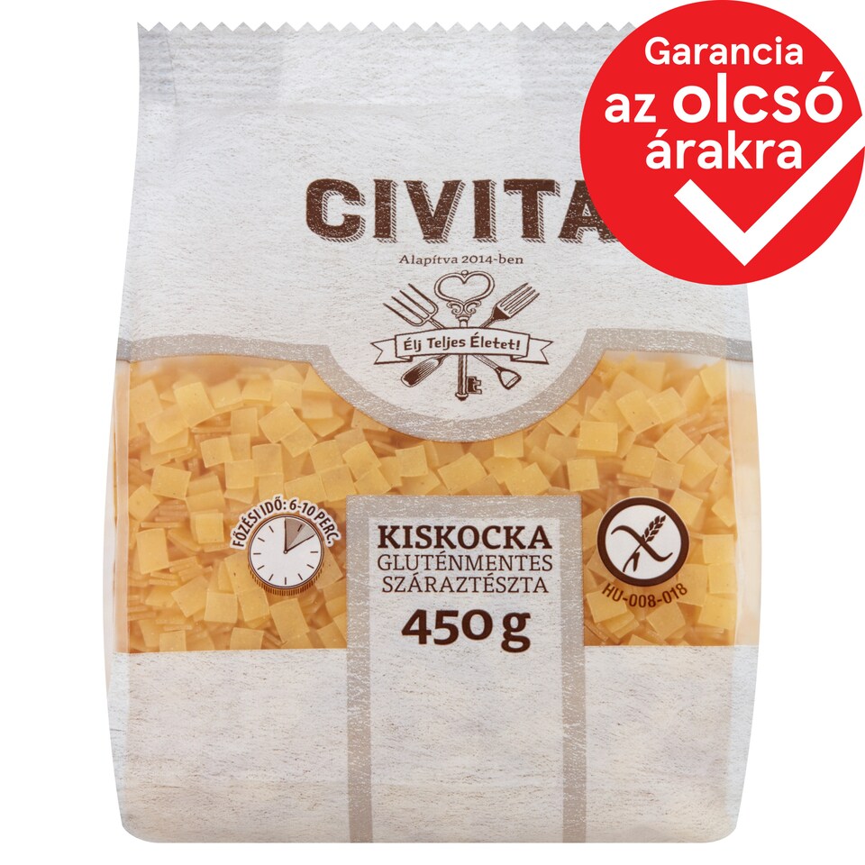 Civita Small Squares Gluten-Free Dry Pasta 450 g