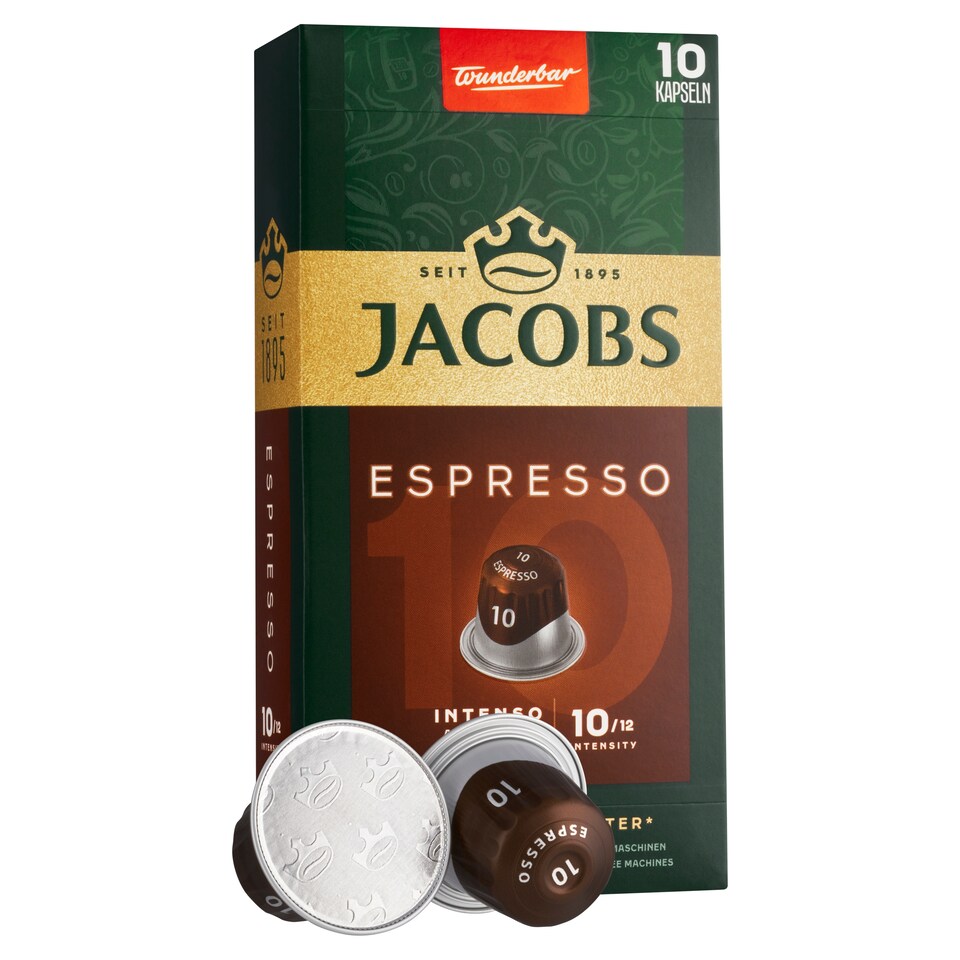 obrázok 1 z Jacobs Espresso 10 Intenso pražená mletá káva v kapsulách 10 ks 52 g