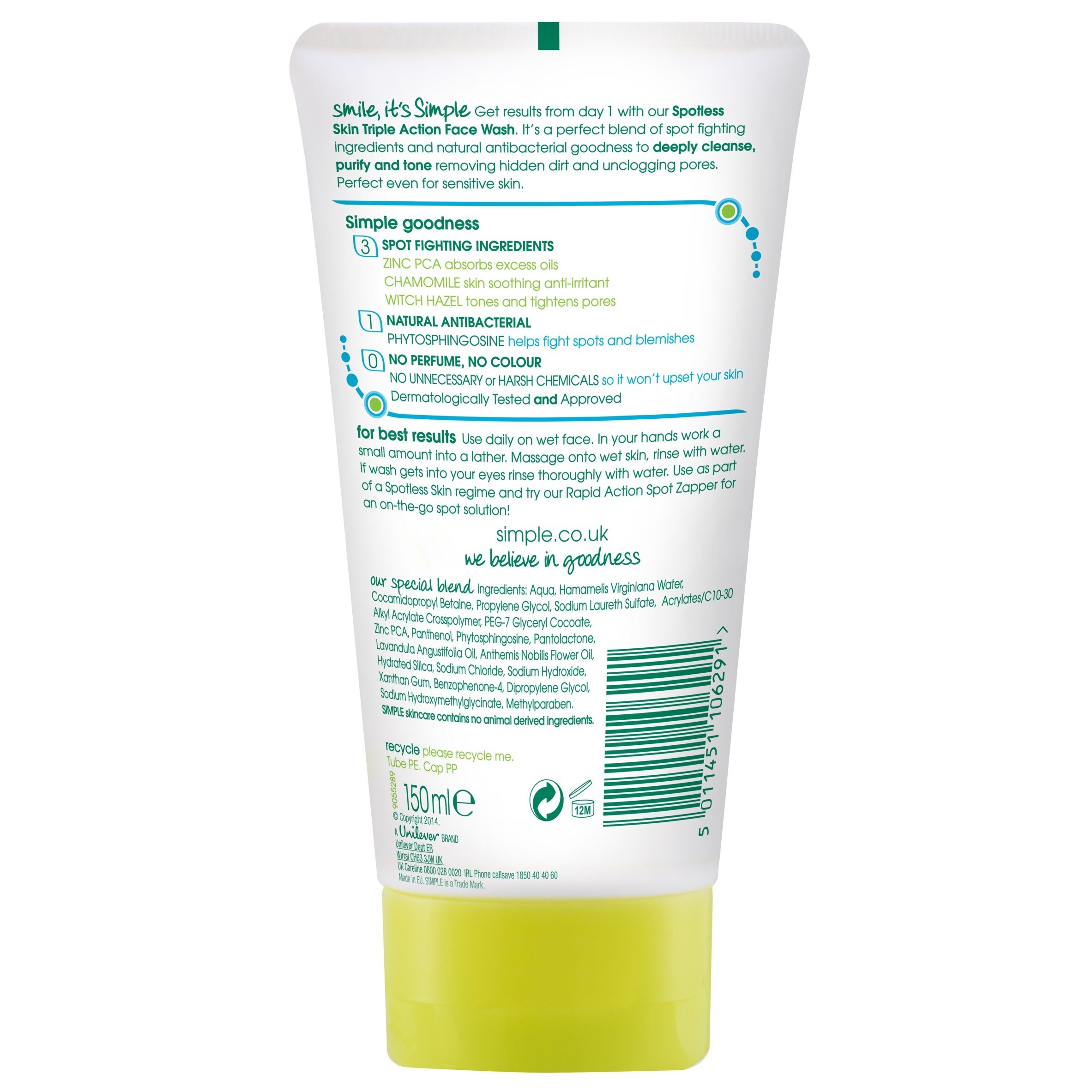 simple face wash spotless skin