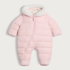 F&F Baby Shower Resistant Padded Pramsuit in Pink