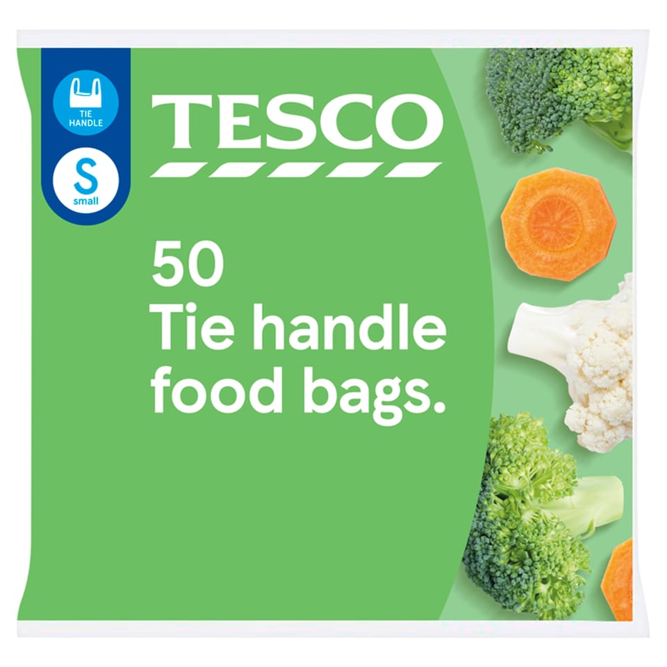 Tesco Small Tie Handle Food Bags 50 Pack