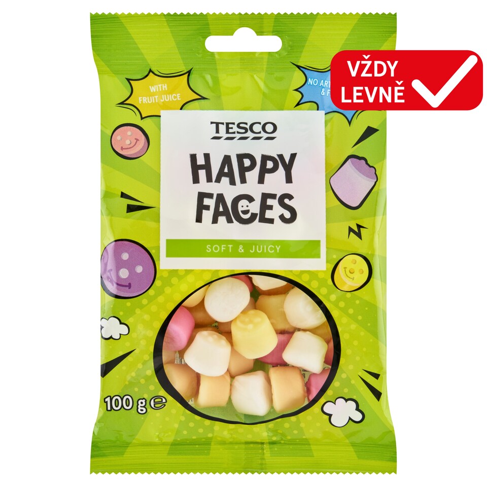 Tesco Happy Faces Fruit Flavoured Jellies 100g