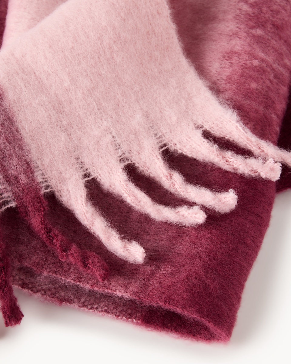 image 1 of F&F Girls Brushed Checked Fringed Scarf in Pink
