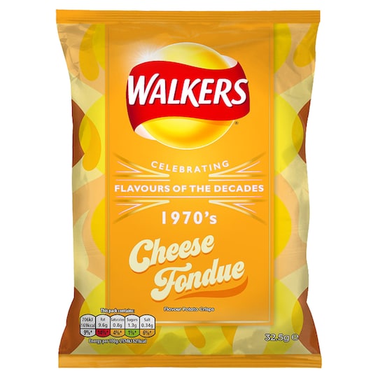 Walkers 70TH Cheese Fondue Crisps 32.5g Tesco Groceries