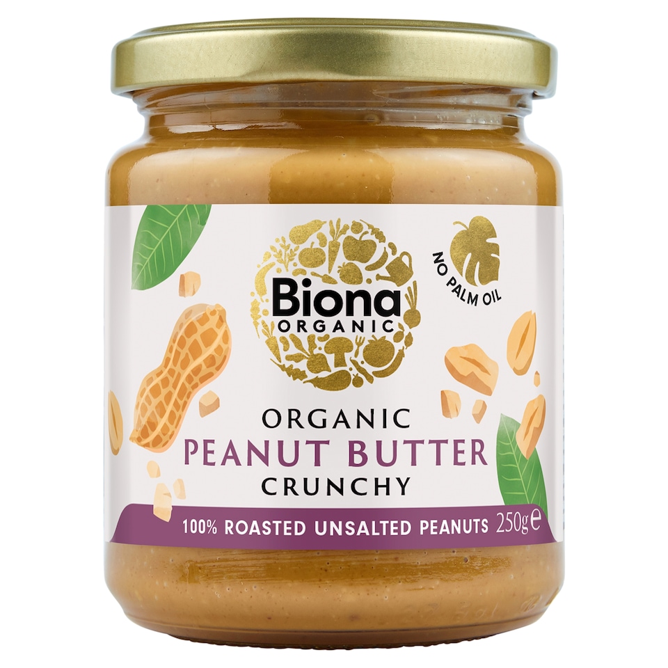 Biona Organic Crunchy Peanut Butter Unsalted 250g