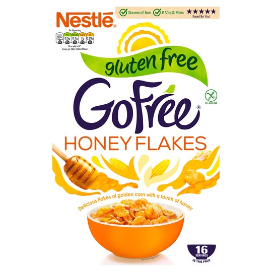Nestle Gofree Honey Flakes Gluten Free Cereal 500G Tesco Groceries