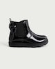 image 1 of F&F School Patent Bow Detail Chelsea Boots in Black