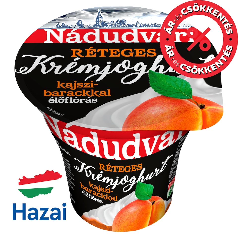 Nádudvari réteges élőflórás krémjoghurt kajszibarackkal 180 g
