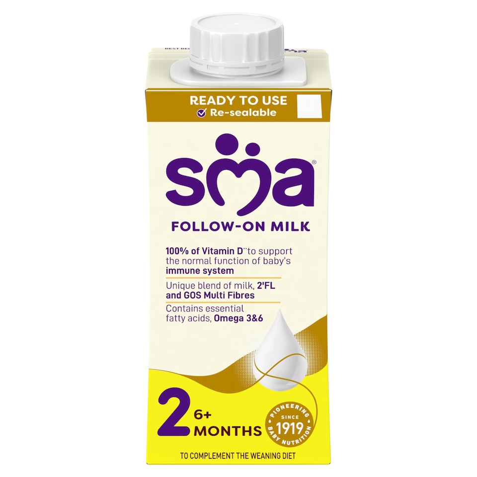 SMA Follow-On Baby Milk 6 Mth+ Ready-To-Use Formula Milk 200 Ml
