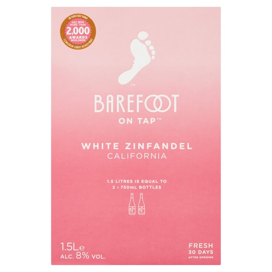 Barefoot White Zinfandel 1.5L Tesco Groceries