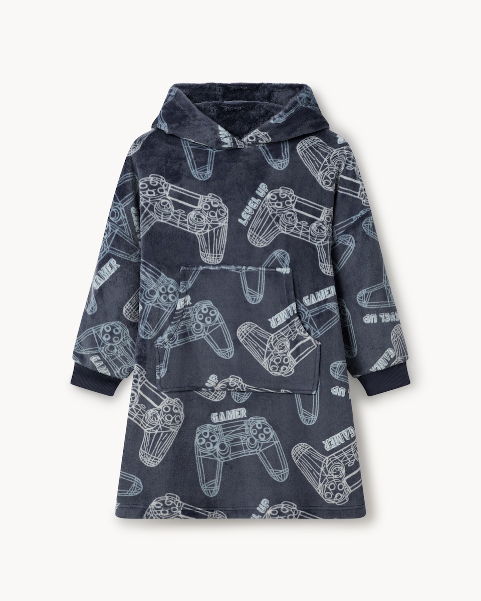 image 1 of F&F Boys Fleece Gaming Hoodie in Navy