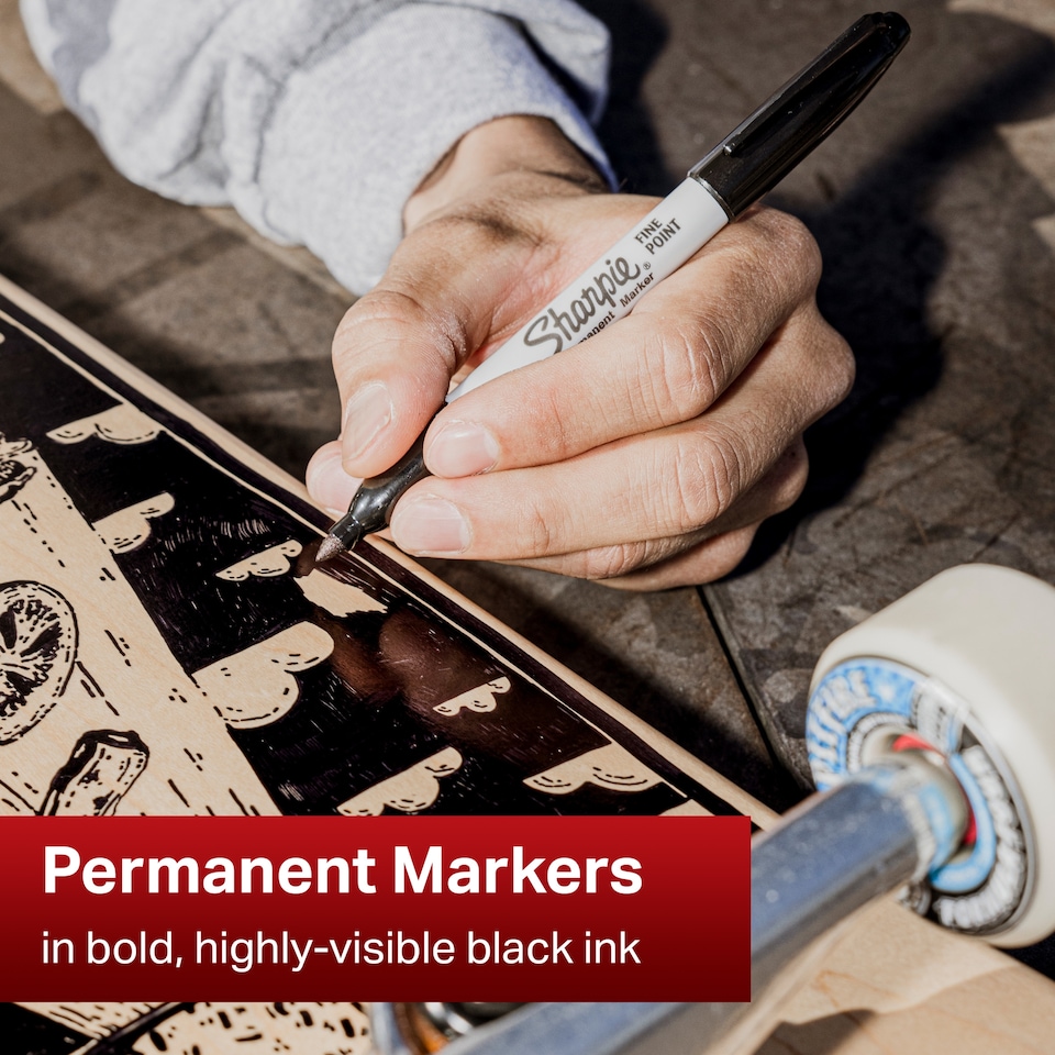 image 1 of Sharpie Permanent Markers, Fine Point, Black, 2 Count