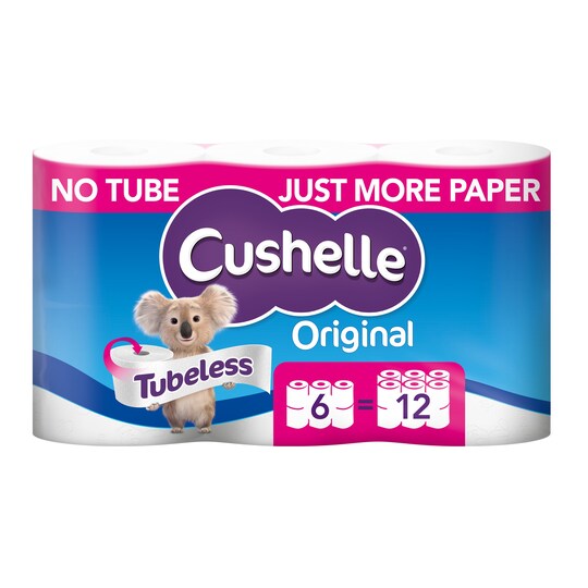 Cushelle Original Tubeless Toilet Paper 6 Rolls Tesco Groceries