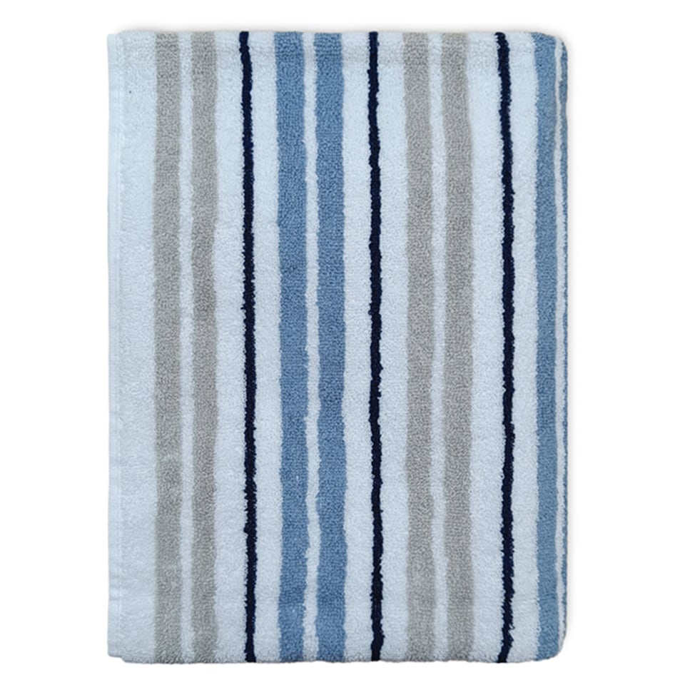 F&F Home Blue Stripe Bath Sheet Towel