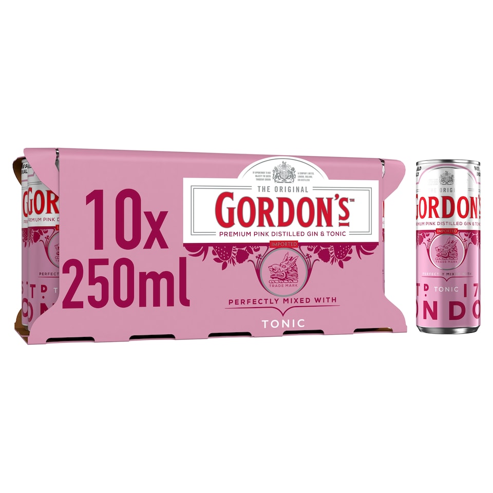Gordon's Pink Gin And Tonic 10X250ml